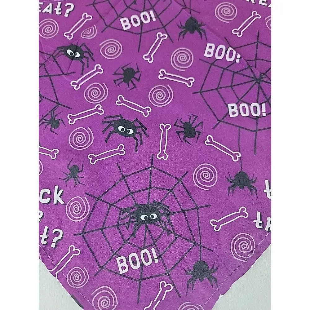 Fall Dog Bandana Flexible Decorative‎ Smooth Scarf Bib Halloween Pumpkin Leaves